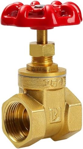 1pcs صمام بوابة النحاس المائي مقبض مقبض على شكل قبعة حمراء على شكل موانئ مزدوجة ملولبة (DN25) in Saudi Arabia