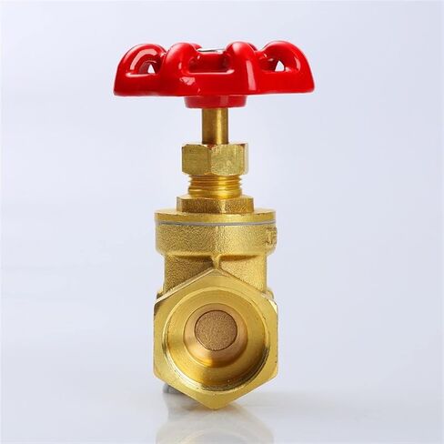 1pcs صمام بوابة النحاس المائي مقبض مقبض على شكل قبعة حمراء على شكل موانئ مزدوجة ملولبة (DN25) in Saudi Arabia