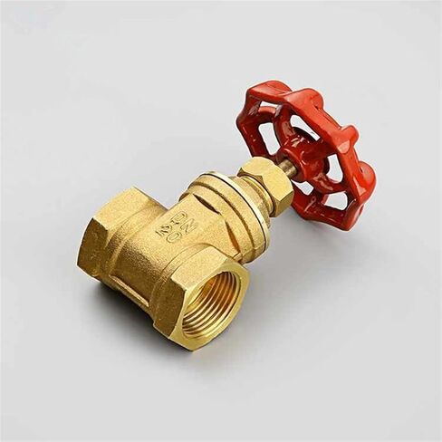 1pcs صمام بوابة النحاس المائي مقبض مقبض على شكل قبعة حمراء على شكل موانئ مزدوجة ملولبة (DN25) in Saudi Arabia
