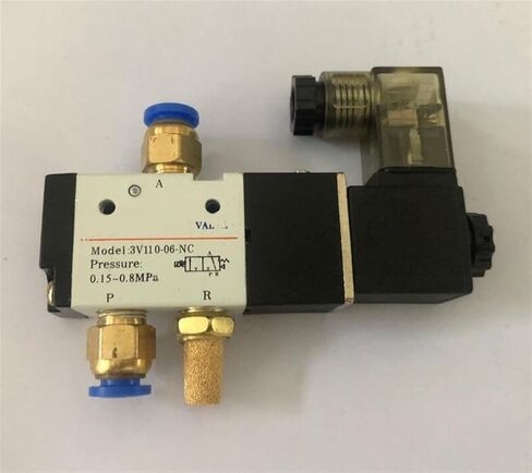3V110-06 12V 1/8" Solenoid Valve 3 Way Pneumatic Air Control Valve Electric Gas Magnetic Valve Alumium Body 1Pcs(Transparent,Onecolor) in Saudi Arabia