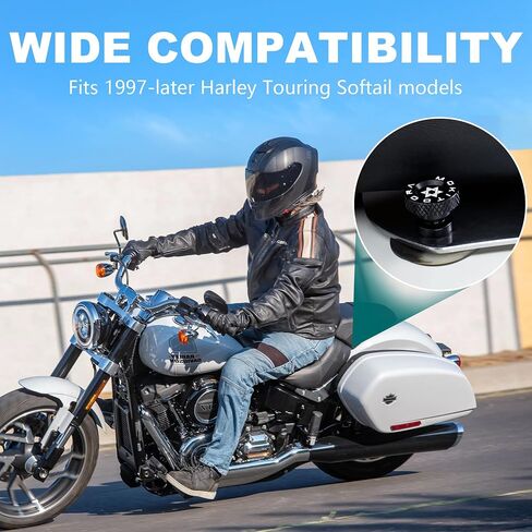 Mokitdora 2pcs مقعد منفرد براغي الحاجز الخلفي مسامير تركيب 1/4 "-20 خيط لهارلي 1997-Later Softail Touring Electra Road Glide King ، Silver in Kuwait