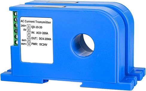 AC Current Transmitter 5A 10A 200A 600A 20mm 35mm 4-20mA 0-10V Sensor RS485 Current Transducer(20mm,AC0-5A_0-10V OUTPUT_DC24V) in Saudi Arabia