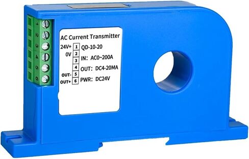 AC Current Transmitter 5A 10A 200A 600A 20mm 35mm 4-20mA 0-10V Sensor RS485 Current Transducer(20mm,AC0-5A_0-10V OUTPUT_DC24V) in Saudi Arabia