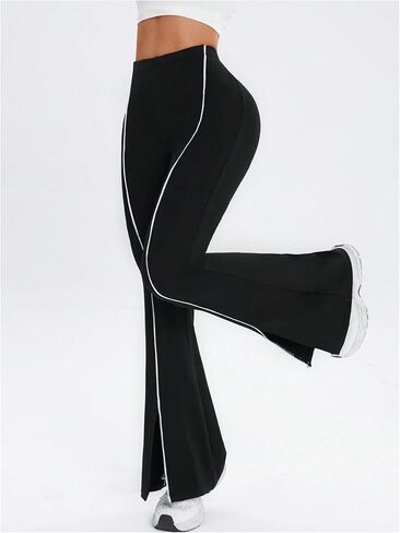 سراويل Wdirara Women's Flare تقسمت بنطلون سراويل يوجا بيرس بيرس. in Saudi Arabia