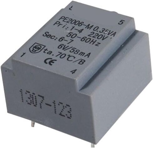 PE2006-M 0.35VA 220V/6V/7.5V/9V/12V/15V/18V/24V تفريغ إيبوكسي محول عزل السلامة المغطى PCB (0.35VA-220V-12V) in Kuwait
