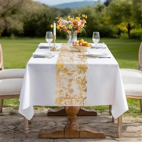 9ft Golit Golit Table Runner 11 بوصة واسعة رقيقة معدنية شبكية تألق لفة رول ديكور لدش الزفاف دش الزفاف ، ديكور حفلة استحمام الطفل (الذهب ، 9 أقدام) in Saudi Arabia