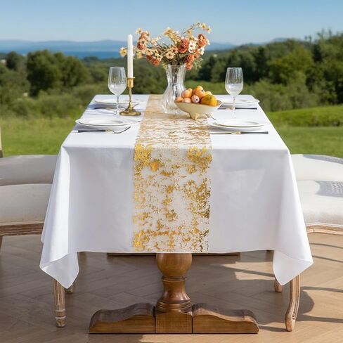 9ft Golit Golit Table Runner 11 بوصة واسعة رقيقة معدنية شبكية تألق لفة رول ديكور لدش الزفاف دش الزفاف ، ديكور حفلة استحمام الطفل (الذهب ، 9 أقدام) in Kuwait
