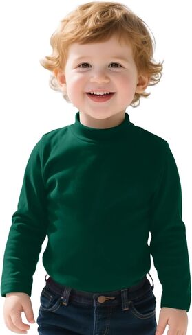 Toddler Boy Turtleneck T-Shirt Baby Boys Thermal Long Sleeve Shirt Cotton Tee Tops Size 18M-5T in Saudi Arabia