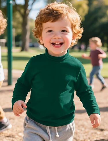 Toddler Boy Turtleneck T-Shirt Baby Boys Thermal Long Sleeve Shirt Cotton Tee Tops Size 18M-5T in Saudi Arabia