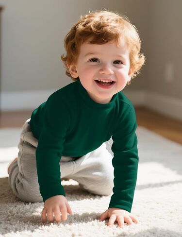 Toddler Boy Turtleneck T-Shirt Baby Boys Thermal Long Sleeve Shirt Cotton Tee Tops Size 18M-5T in Saudi Arabia