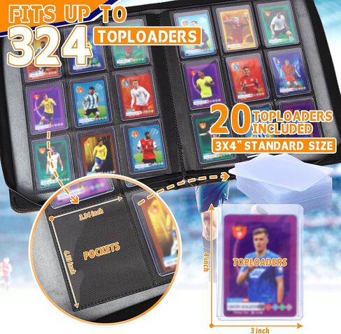 ZAIONE Toploader Binder for Trading Cards: 9 Pockets Top Loader Binder Holds 324 Toploaders - Waterproof PU Leather Ringless Double-Sided Pocket Album for 2025 Sport Cards Display Storage（Pink Smooth） in Kuwait
