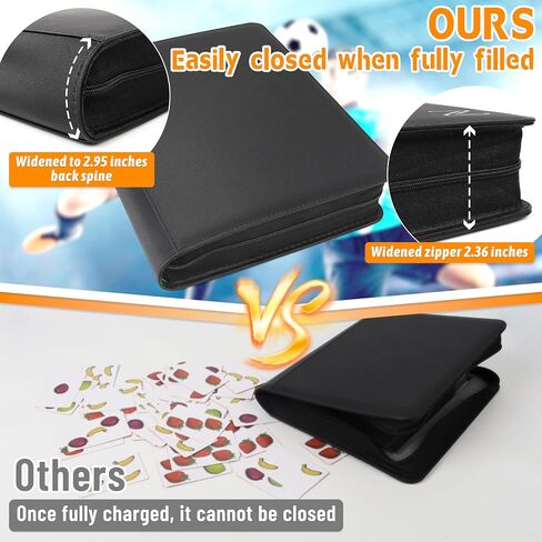 ZAIONE Toploader Binder for Trading Cards: 9 Pockets Top Loader Binder Holds 324 Toploaders - Waterproof PU Leather Ringless Double-Sided Pocket Album for 2025 Sport Cards Display Storage（Pink Smooth） in Kuwait