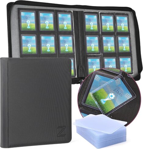 ZAIONE Toploader Binder for Trading Cards: 9 Pockets Top Loader Binder Holds 324 Toploaders - Waterproof PU Leather Ringless Double-Sided Pocket Album for 2025 Sport Cards Display Storage（Pink Smooth） in Kuwait