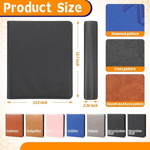 ZAIONE Toploader Binder for Trading Cards: 9 Pockets Top Loader Binder Holds 324 Toploaders - Waterproof PU Leather Ringless Double-Sided Pocket Album for 2025 Sport Cards Display Storage（Pink Smooth） in Kuwait