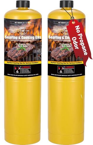 14.1oz mapp gas 2 packs kit 99.99 ٪ نقاء مرتفع يساوي غاز Mapp أكثر سخونة من البروبان لا توجد رائحة طهي غاز التخييم إلى Broil sous vide لللحام نحاس لحام الشعلة البروبان in Saudi Arabia