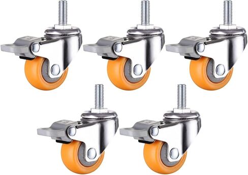 5Pcs Office Chair Caster Wheels 2 Inch Swivel Nylon Caster Wheels Replacement Soft Rollers Load 200KG(A) in Kuwait