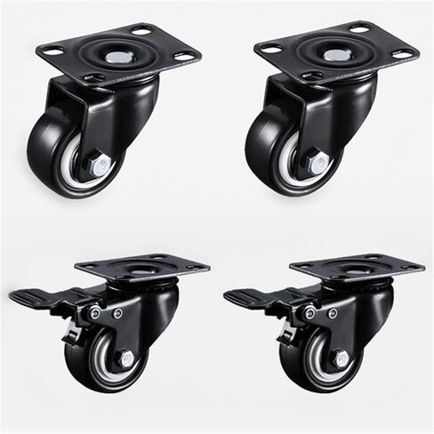 4Pcs 2inch Swivel Caster Wheels Dual Locking and No Noise Wheels Heavy Duty 150 Lbs Per Caster(Orange) in Saudi Arabia