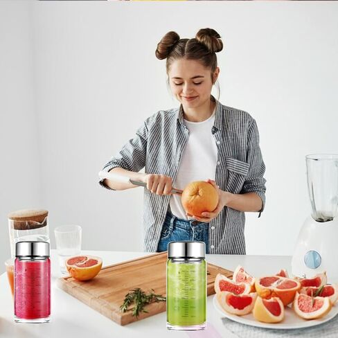 4 Pack 12 oz Glass Juice Bottles, Wide Mouth Glass Water Bottles with Lids - for Juicing, Smoothies, Milk, Protein, BPA Free, Reusable, Stainless Steel Lids, Leak Proof, Shaker bottle in Saudi Arabia