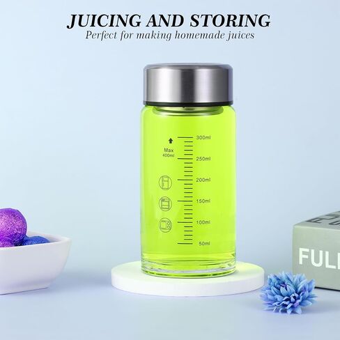4 Pack 12 oz Glass Juice Bottles, Wide Mouth Glass Water Bottles with Lids - for Juicing, Smoothies, Milk, Protein, BPA Free, Reusable, Stainless Steel Lids, Leak Proof, Shaker bottle in Saudi Arabia