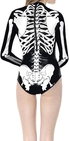 Womens Halloween 3D Skeleton Costume Cosplay Complay Prints in Saudi Arabia
