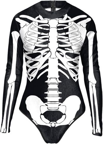 Womens Halloween 3D Skeleton Costume Cosplay Complay Prints in Saudi Arabia