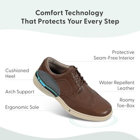 Orthofeet Men's Orthopedic Leather Moreno Dress Shoe in Saudi Arabia