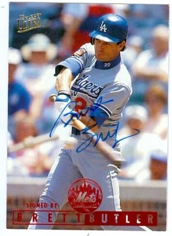 مستودع توقيعه 48358 Brett Butler Card Baseball Card New York Mets - Los Angeles Dodgers 1995 Fleer Ultra No .394 in Saudi Arabia