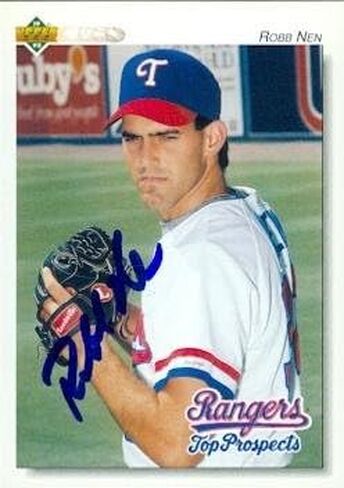 Autograph Warehouse 48924 Robb Nen Autographed Baseball Card Texas Rangers 1992 Upper Deck No .84 in Saudi Arabia