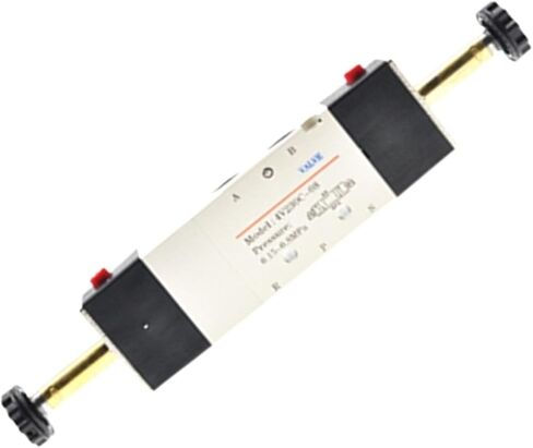 Solenoid Valve 4V200 Series (5/2,5/3 way) 4V210 4V220 4V230 220V 110V 24V 12V Terminal/Grommet type Single/Double solenoid(4V210-06(grommet),DC 12V) in Saudi Arabia