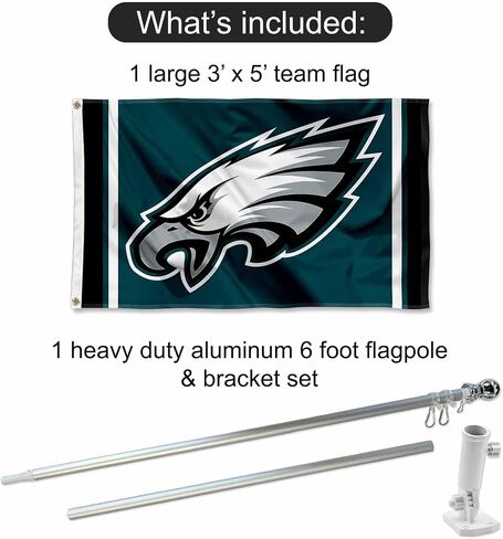 WinCraft Philadelphia Eagles Flag Pole and Bracket Kit in Saudi Arabia