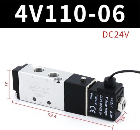 Pneumatic Solenoid Electric Valve 4v110-06 Cylinder Electronic Valve 220V Air Valve Switch Coil 24V(4V130-06-uncoil) in Saudi Arabia