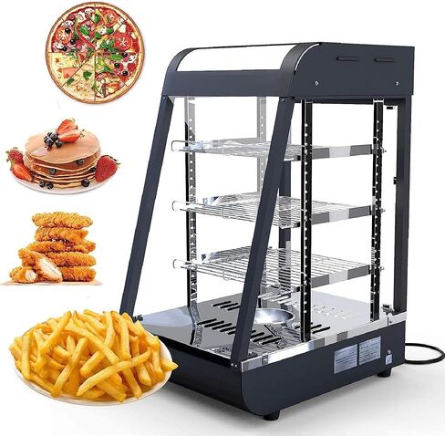 3-Tier Food Warmer Countertop Pizza Warmers, 35-inch Display Commercial Pastry Patty Warmer w/ 3D Heating with LED Lighting Case for Buffet Restaurant Heater Food Service, L35 x W19 x H25 in Saudi Arabia
