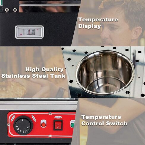 3-Tier Food Warmer Countertop Pizza Warmers, 35-inch Display Commercial Pastry Patty Warmer w/ 3D Heating with LED Lighting Case for Buffet Restaurant Heater Food Service, L35 x W19 x H25 in Saudi Arabia