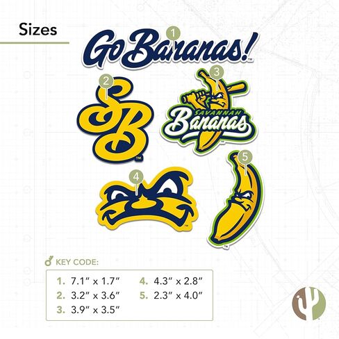 Desert Cactus Savannah Bananas Sticker Secal Vinyl Baseball Laptop Botto Scrapbook (Type 2-3) in Kuwait