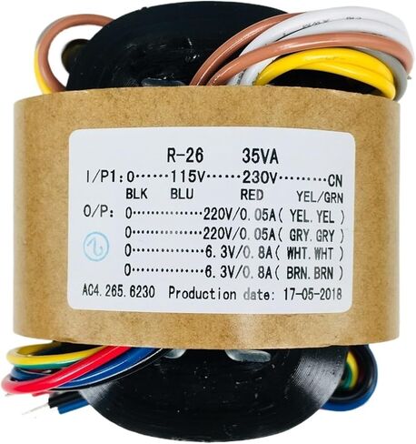 1pc 35W Sec Voltage 220V x2 + 6.3V x2 R-Core Transformer for tube preamp dac amp diy in Saudi Arabia