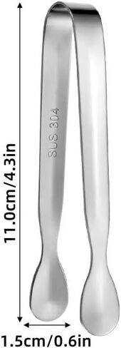 12Pcs 4.3Inch Mini Sugar Cube Tongs, 304 Stainless Steel Small Serving Tongs for Charcuterie Board, Appetizer Platters, Self-serve Setups, Tea Party Catering, Coffee, Desserts(Silver) in Saudi Arabia