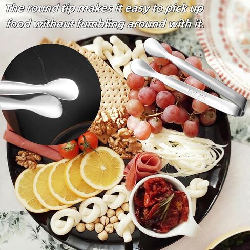 12Pcs 4.3Inch Mini Sugar Cube Tongs, 304 Stainless Steel Small Serving Tongs for Charcuterie Board, Appetizer Platters, Self-serve Setups, Tea Party Catering, Coffee, Desserts(Silver) in Saudi Arabia