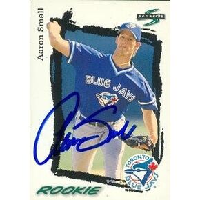 مستودع توقيعه 104315 Aaron Small Motophored Card Toronto Blue Jays 1995 SCORE ROOKIE NO. 592 in Kuwait