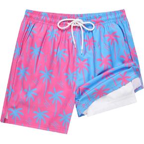 جذوع السباحة للرجال Giisam ، بدلة الاستحمام 5 بوصات سراويل شاطئية تجف سريعة الجافة مع بطانة ضغط in Kuwait