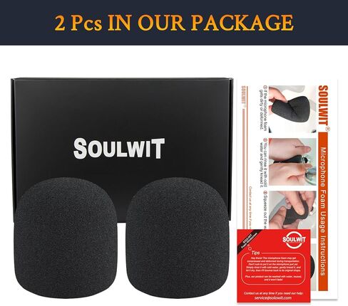 Soulwit 2PCS مرشح البوب ​​الميكروفونات للتكنولوجيا الصوتية ATH ATR2100X-USB ديناميكية القلب ، غلاف الميكروفون الواقي الرغوة الزجاجية-أسود in Kuwait