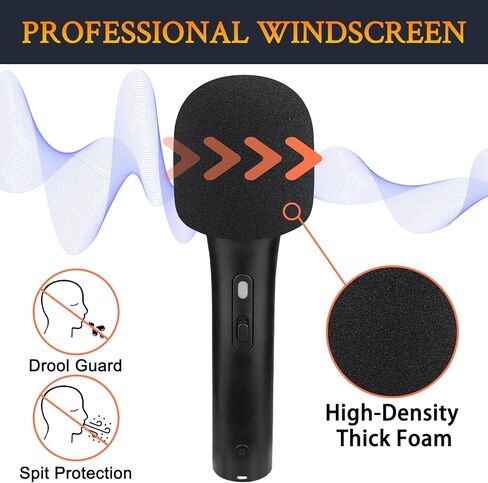 Soulwit 2PCS مرشح البوب ​​الميكروفونات للتكنولوجيا الصوتية ATH ATR2100X-USB ديناميكية القلب ، غلاف الميكروفون الواقي الرغوة الزجاجية-أسود in Kuwait