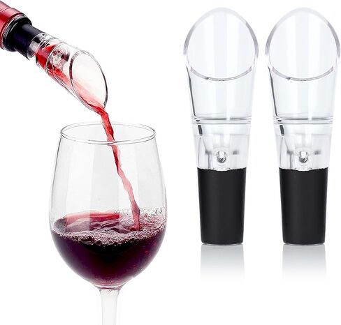 The Travel Spout Wine Aerator-صبر صب البورر الممتاز ، لا تقطر بدون انسكاب Aerator للنكهة المعززة السريعة والتشطيب الأكثر سلاسة ، تصميم فعال ، هدية للتنقل أثناء التنقل in Kuwait