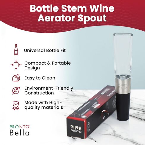 The Travel Spout Wine Aerator-صبر صب البورر الممتاز ، لا تقطر بدون انسكاب Aerator للنكهة المعززة السريعة والتشطيب الأكثر سلاسة ، تصميم فعال ، هدية للتنقل أثناء التنقل in Saudi Arabia
