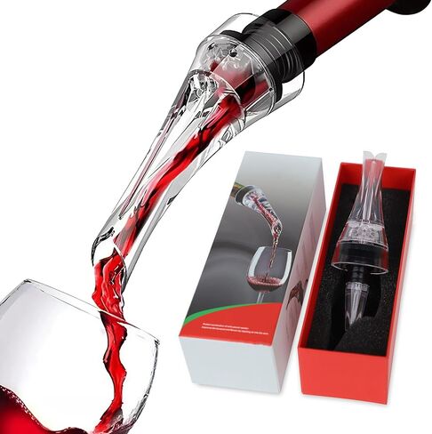 The Travel Spout Wine Aerator-صبر صب البورر الممتاز ، لا تقطر بدون انسكاب Aerator للنكهة المعززة السريعة والتشطيب الأكثر سلاسة ، تصميم فعال ، هدية للتنقل أثناء التنقل in Kuwait