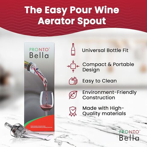 The Travel Spout Wine Aerator-صبر صب البورر الممتاز ، لا تقطر بدون انسكاب Aerator للنكهة المعززة السريعة والتشطيب الأكثر سلاسة ، تصميم فعال ، هدية للتنقل أثناء التنقل in Kuwait