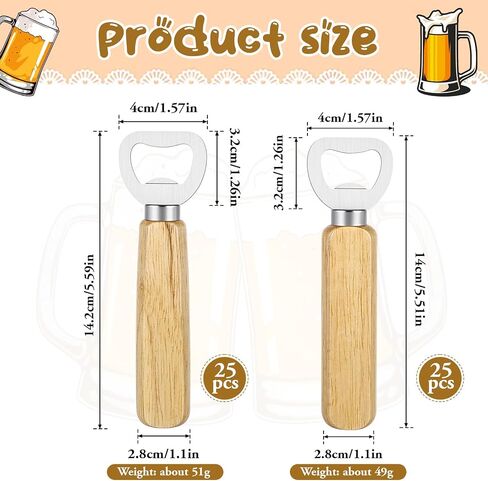 50 PCS Stainless Bottle Opener Bulk Wooden Beer Opener Set, Wood Handheld Heavy Duty Bottle Openers for Bartender Wedding Party Home Kitchen KTV Bar Restaurant in Saudi Arabia