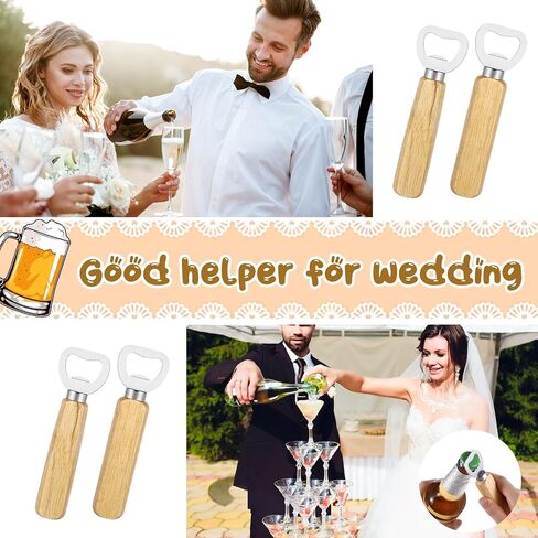50 PCS Stainless Bottle Opener Bulk Wooden Beer Opener Set, Wood Handheld Heavy Duty Bottle Openers for Bartender Wedding Party Home Kitchen KTV Bar Restaurant in Saudi Arabia