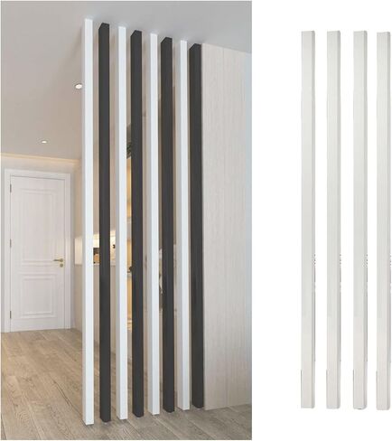 Aluminum Slats Wall Post Partitions Screens,Floor to Ceiling Column Grille,Hallway Front Door Living Room Entrance Privacy Shelter Pillar(White,6 Pieces 150cm/59in) in Kuwait