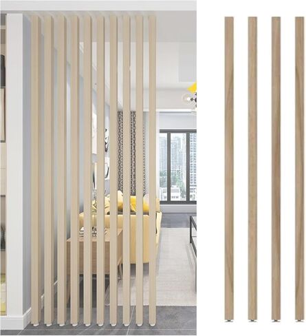 Aluminum Slats Wall Post Partitions Screens,Floor to Ceiling Column Grille,Hallway Front Door Living Room Entrance Privacy Shelter Pillar(White,6 Pieces 150cm/59in) in Kuwait
