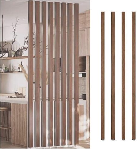 Aluminum Slats Wall Post Partitions Screens,Floor to Ceiling Column Grille,Hallway Front Door Living Room Entrance Privacy Shelter Pillar(White,6 Pieces 150cm/59in) in Kuwait
